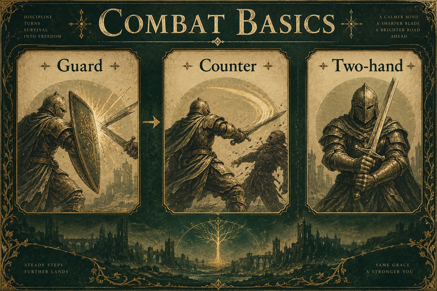 Diagram separating a guard counter from changing weapon grip