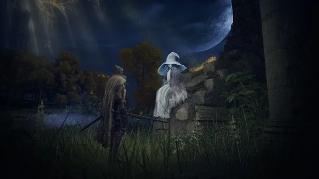 Player facing Renna in a scene from the publisher's early-game guide