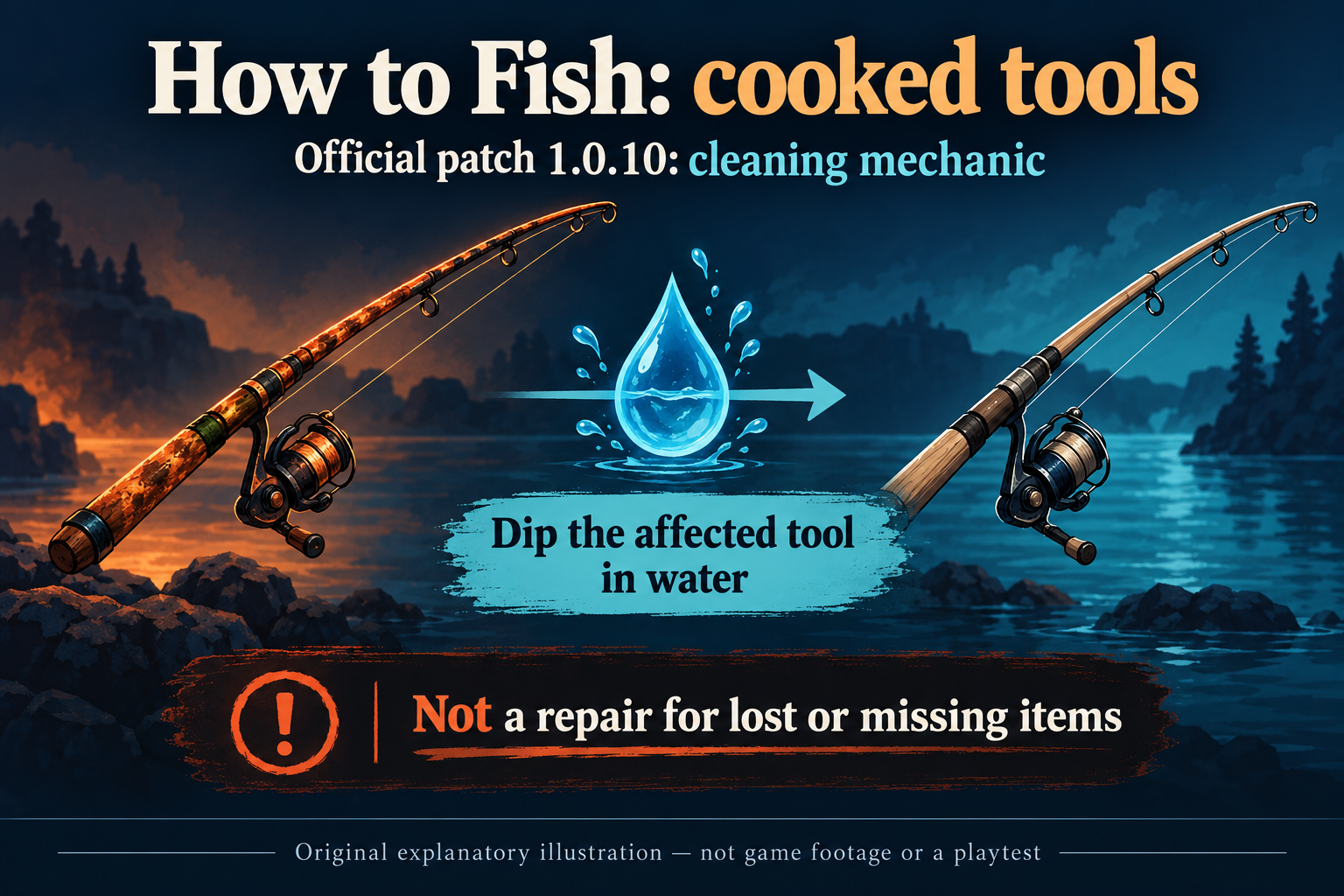 Original explanation of clearing a tool's cooked state with water